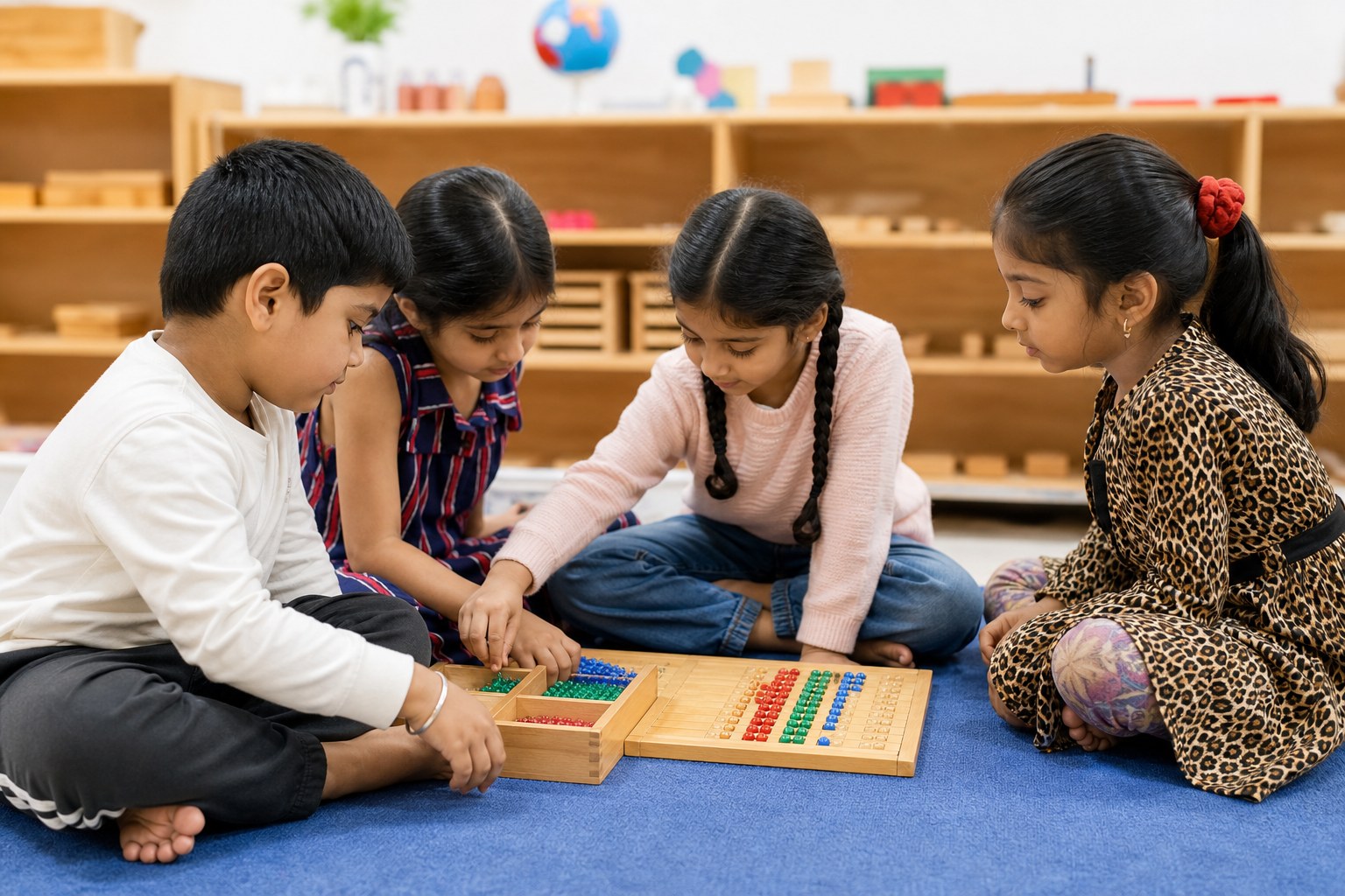 Primary classroom learning at Aditi Montessori