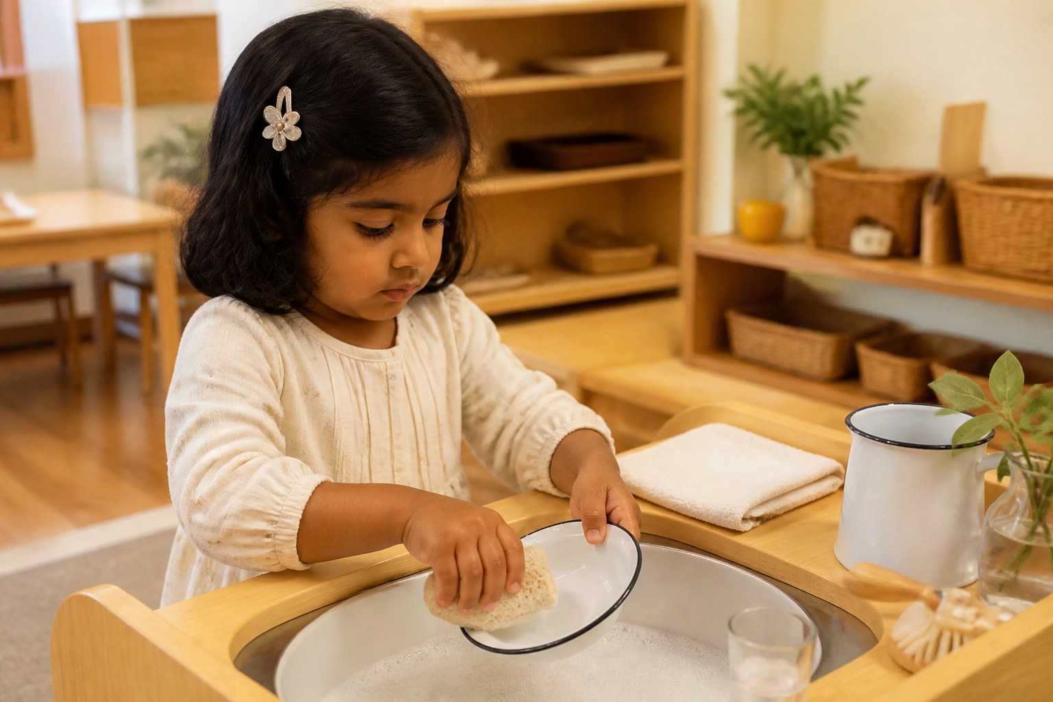 Washing dishes